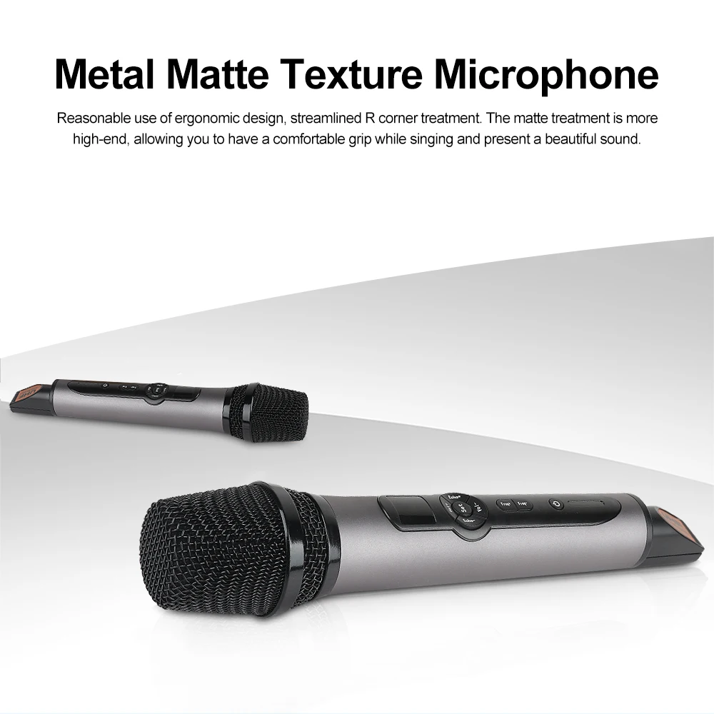 Беспроводной микрофон XTUGA UHF двойной ручной караоке с перезаряжаемым приемником