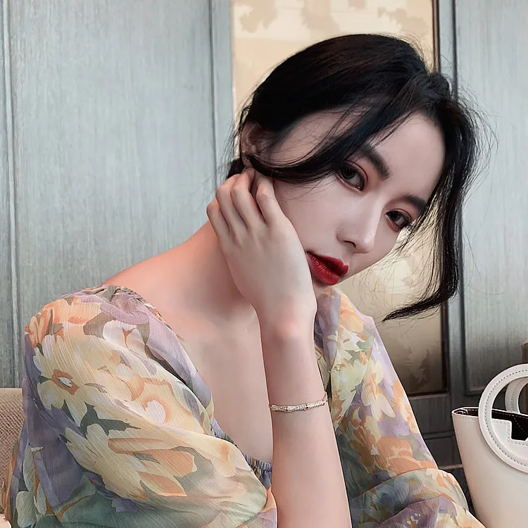 Женский Регулируемый браслет корейский стиль бижутерия с инкрустацией из меди и