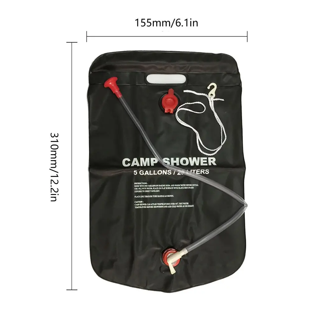 

20L Outdoor Shower Bag Foldable Solar Energy Heated PVC Water Bag Camping Travel Hiking Climbing Picnic Water Storage Wholesale