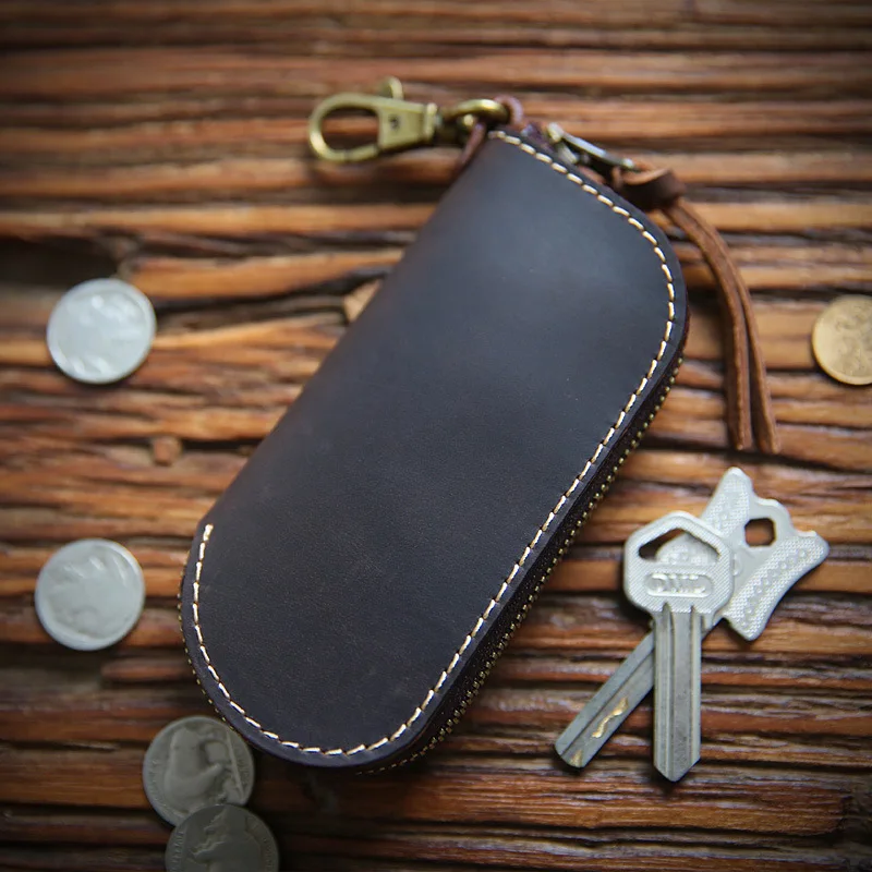 

SIKU men's leather coin purses holders fashion key wallet crazy horse key holder
