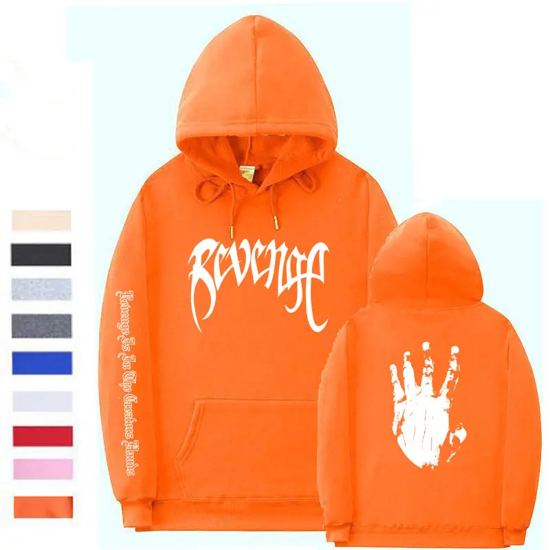 Orange-BAI012 Xxxtentacion Revenge винтовые манжеты на резинке толстовки для мужчин/женщин уличная Rapper хип хоп свитер с капюшоном - Цвет: Orange-BAI012