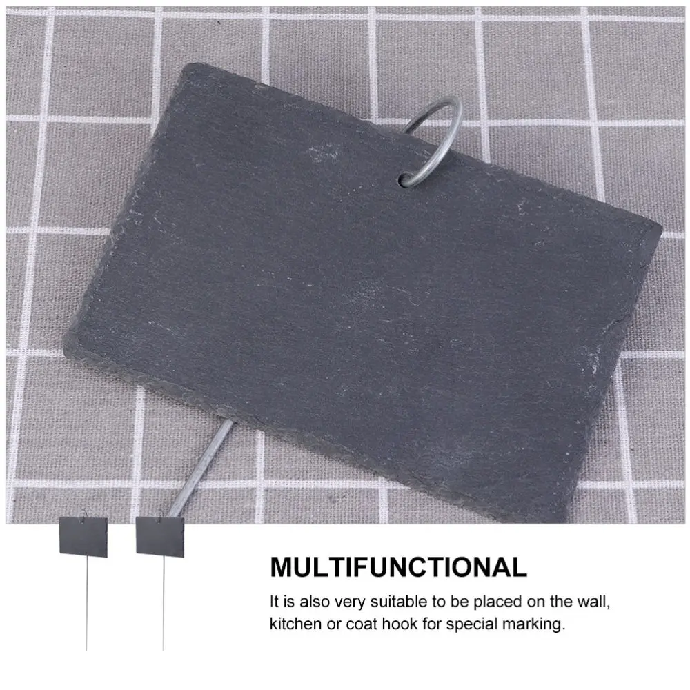 

2pcs Natural Style Slate Plant Labels Black Plant Label Signs Slate Plant Tags
