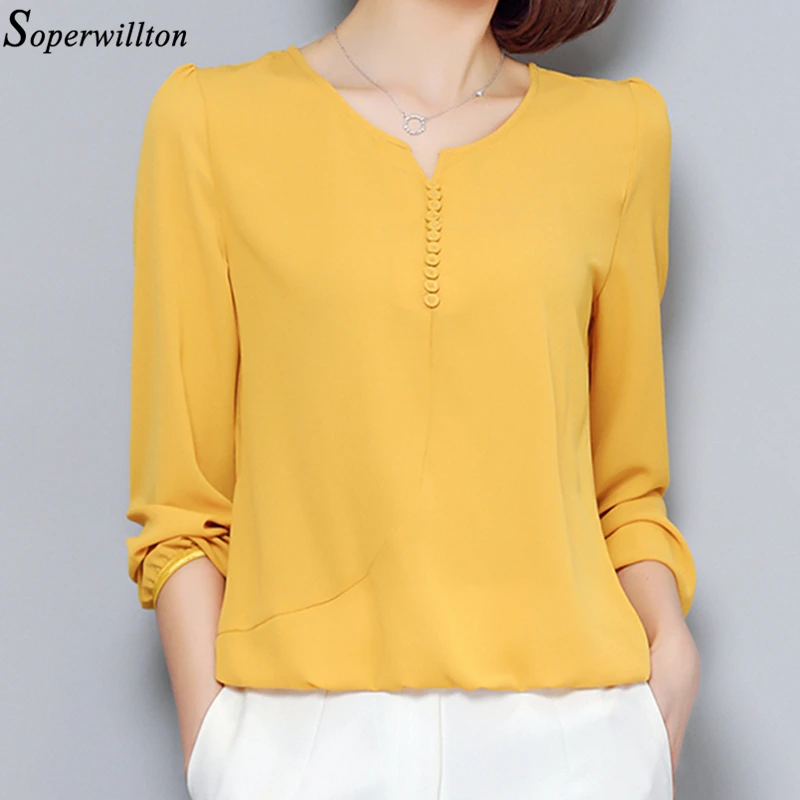 Женская рубашка женская блузка офисные топы весна осень 2021 Blusa Mujer Camisa Feminina желтая