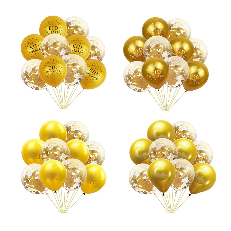 

10 шт./компл. украшения на Рамадан воздушные шары латексные золотистые воздушный шар "Конфетти" ИД Мубарак Декор исламский мусульманский ИД М...