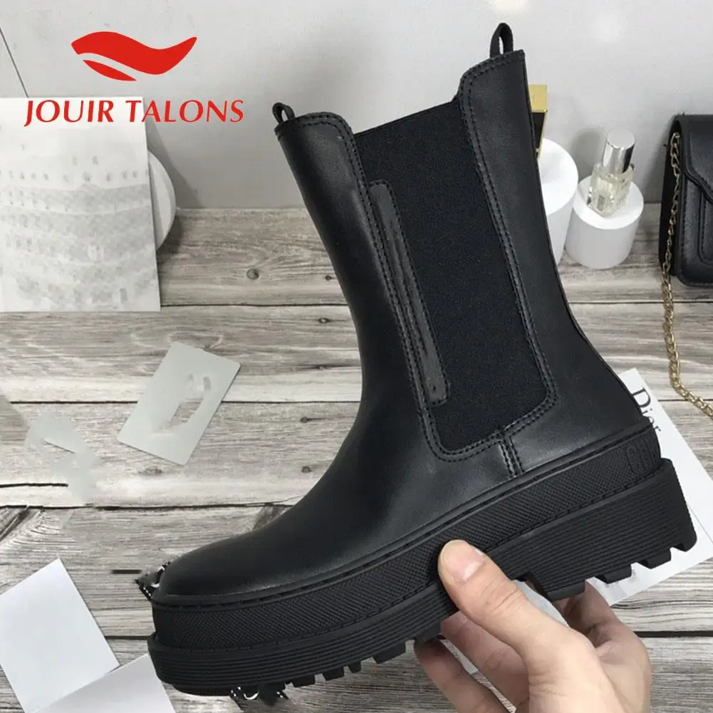 

Brand Design 2021 New Winter Chunky Platform Woman Ankle Boots Comfy Walking Chelsea Boots Fashion Cool Combat Boots Shoes