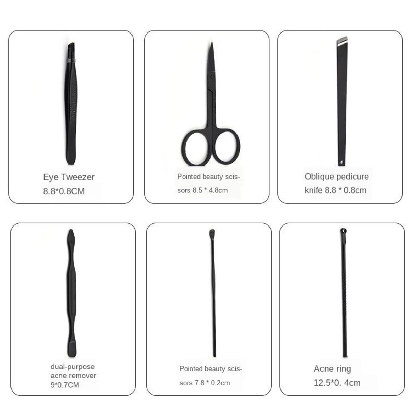 

Портативный инструмент для маникюра и педикюра из нержавеющей стали, 18 предметов, с C-чехлом