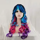 Женский длинный кудрявый цветной яркий цвет синтетические волосы косплей вечеривечерние аниме + парик шапочка