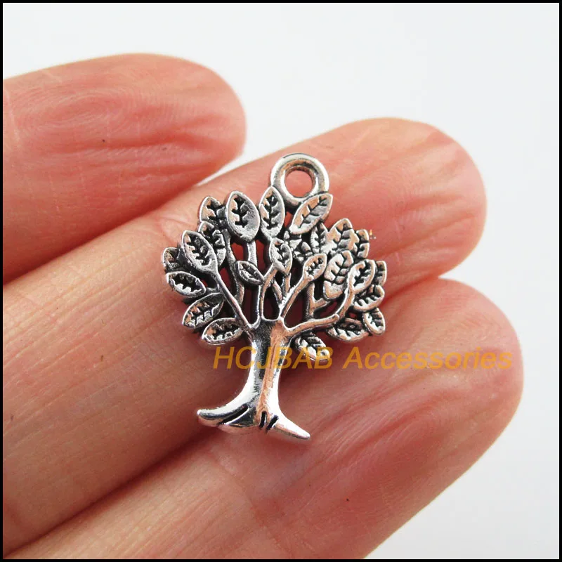 

20 New Tree Leaf Charms Tibetan Silver Color Plant Pendants 17x21mm