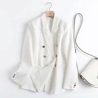 2021 polyester fabric suit collar double breasted clothing placket women workplace jacket suit