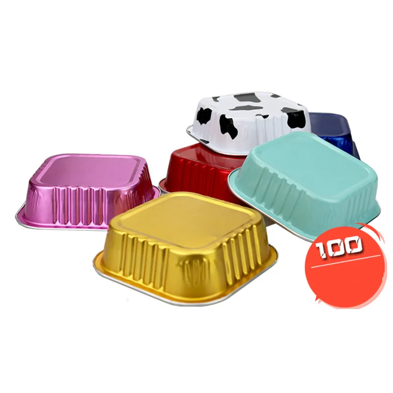 100 шт. Высококачественная пищевая алюминиевая фольга форма для выпечки кружка