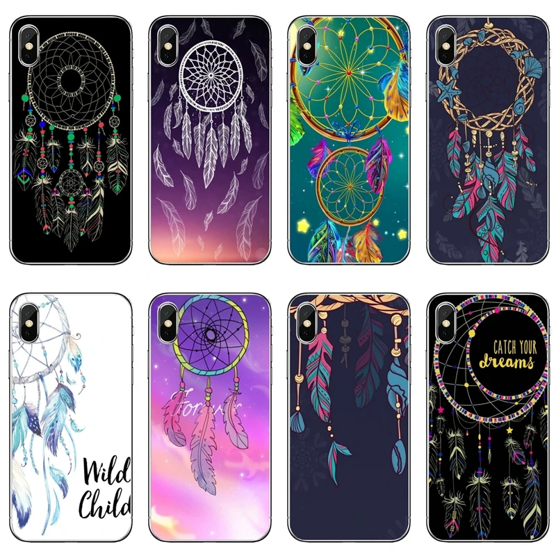 Силиконовый чехол для телефона iPhone 12 11 Pro Max XS XR X 8 7 Plus 6 6S 5 5S SE 2020 Ловец снов узор Coque