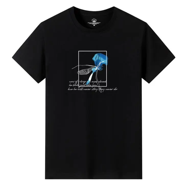 

Мужская футболка с коротким рукавом, однотонная Повседневная футболка оверсайз, новинка 2021