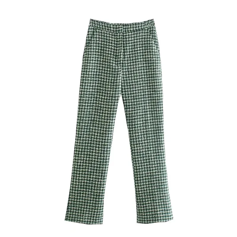 

ZA 2021 autumn new women's clothing fashion versatile casual European and American style high waist textured trumpet pants