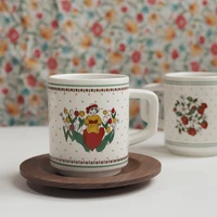 french retro style ceramic mug tulip strawberry personality household coffee cup ceramic cup light luxury