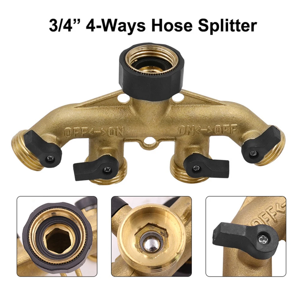 

Hose Pipe Distributor Nozzle Shock Resistant Material Garden Tap High Humidity Brass 0.8-1.2MPa Connectors & Fittings 3/4