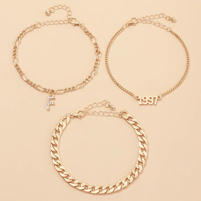 2022 модный толстый браслет для женщин и девушек простой ретро с надписью лет шармы