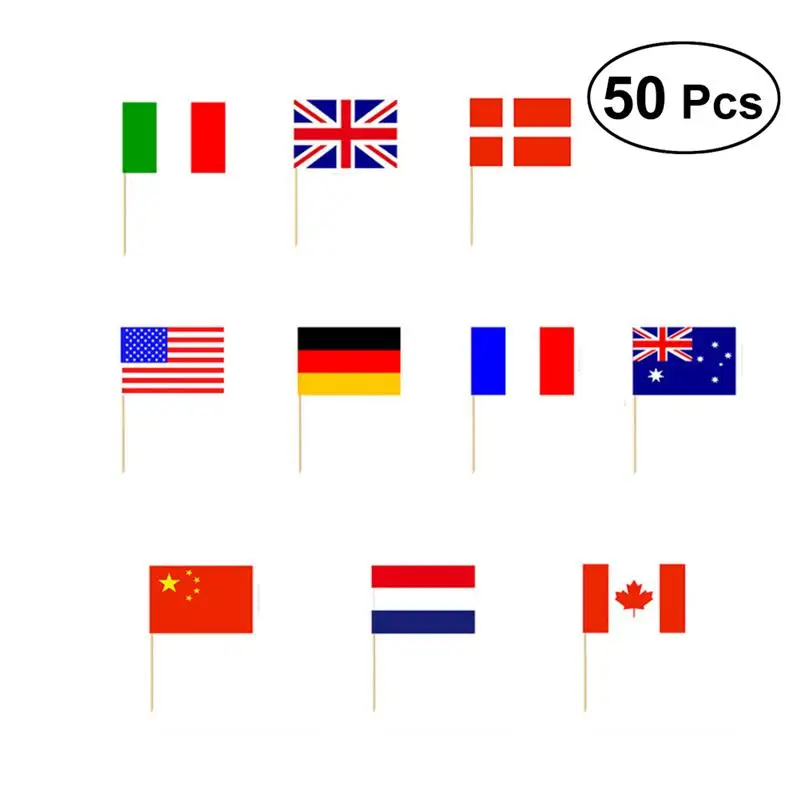 50 шт. палочки с национальным флагом для коктейлей|Товары украшения тортов| |