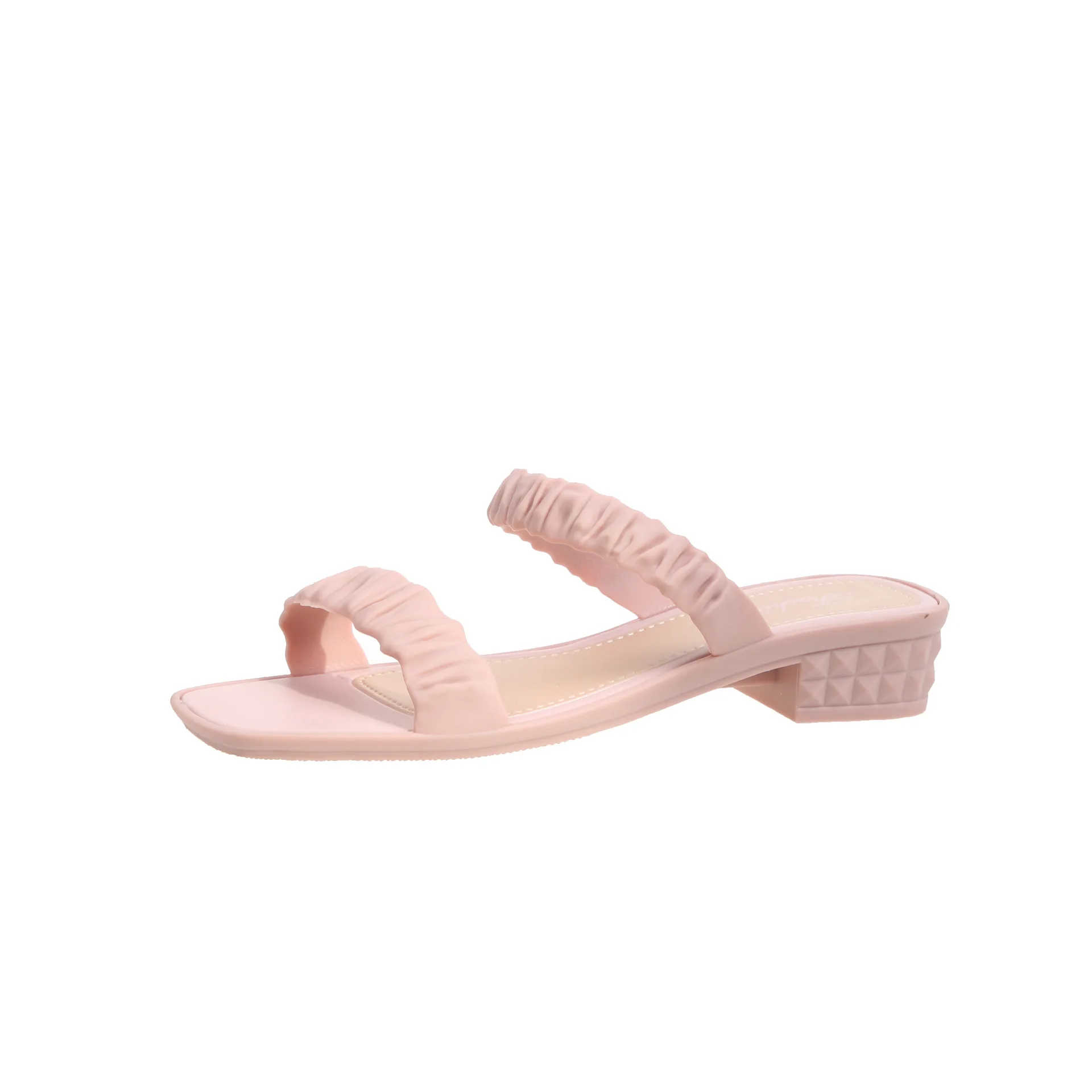 

Woman Slippers Summer Shoes For Women 2021 Fashion Solid Block Heels Casual Concise Chunky Heels Ladies Shoes Chaussure Femme