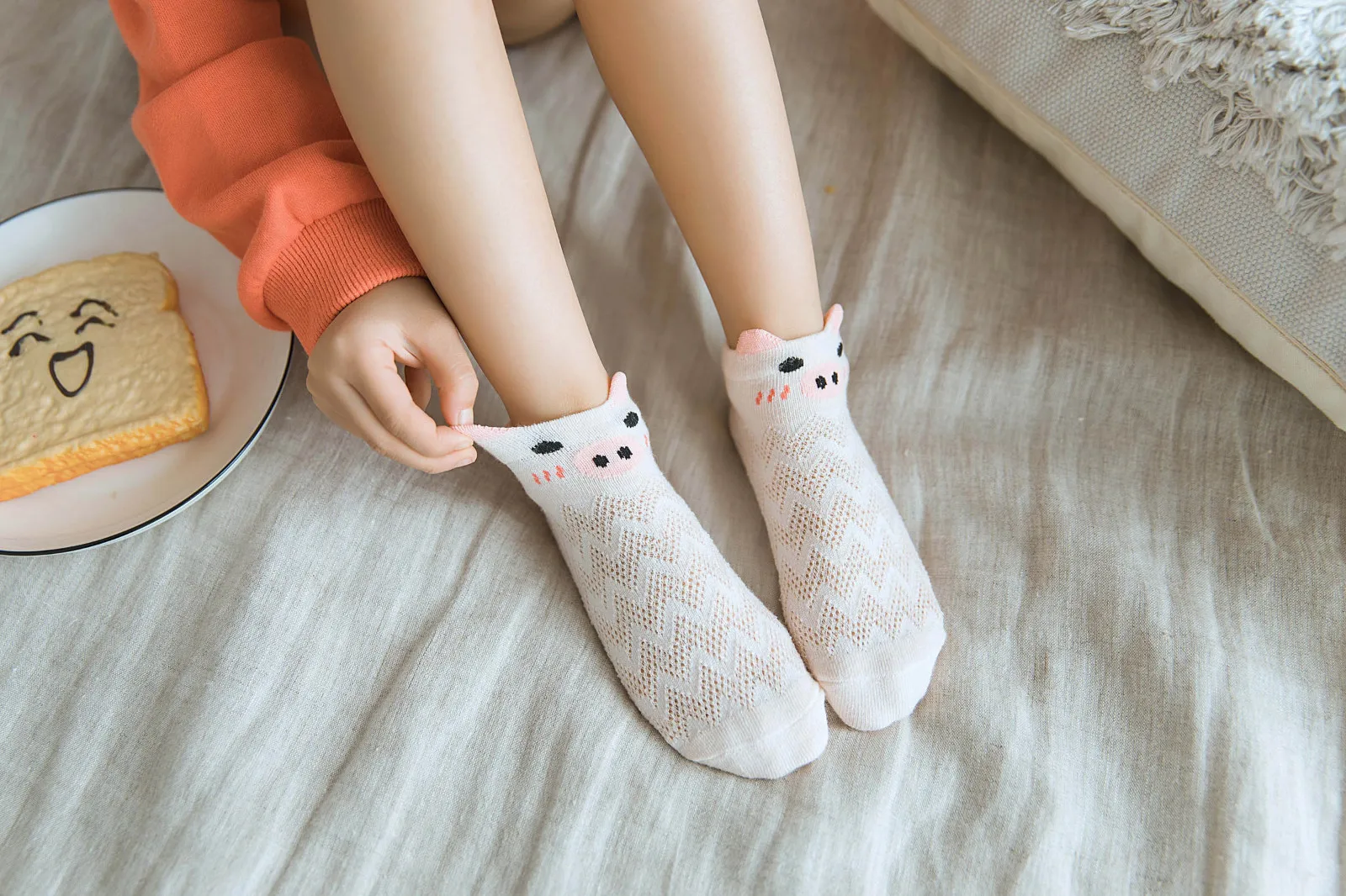 

5 pairs 1-12 years Children's socks Girls Boys Socks Cotton Cozy Breathable Cute Print Summer Mesh Baby Non-slip Socks E1