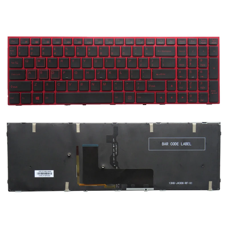 Новая английская клавиатура для ноутбука Clevo P650 P670RE3 P670RG P650RE3 P650RE6 P650RG красная с