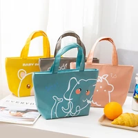 cartoon woman lunch bag thermal insulated portable picnic tote cooler handbags bento pouch container food storage bags accessor