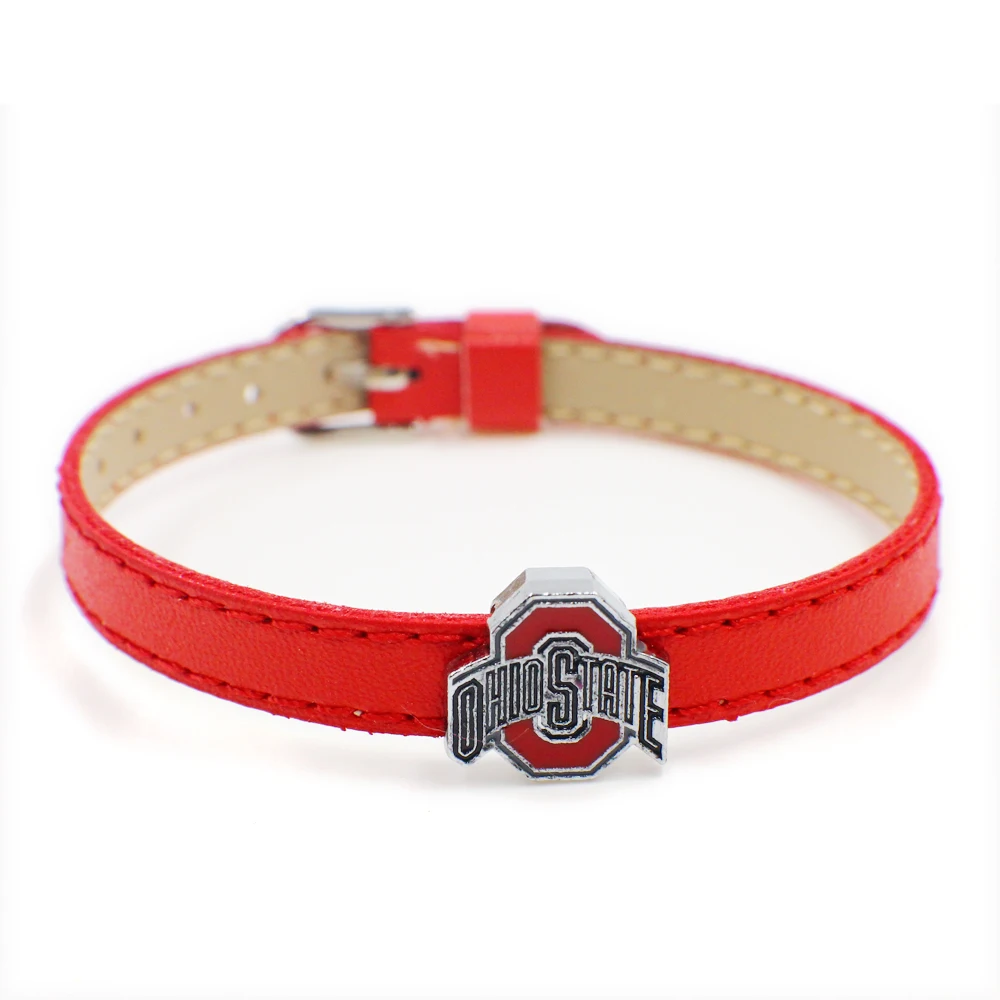 as gift Wholesale 5pcs zinc alloy ohio state Internai Dia:8mm Slide Charms can through 8mm Belt Pet Collar SL457 | Украшения и