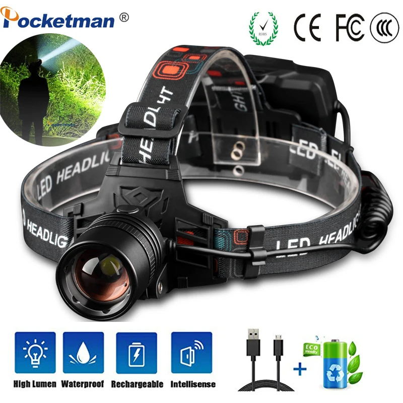 Супер яркая фара XHP50 для охоты велоспорта рыбалки использования 3x18650