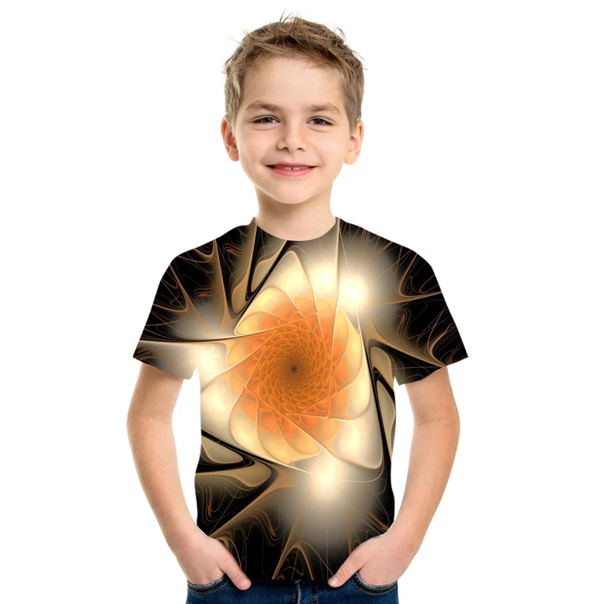 

3D Printing Children's Cute Blouse Summer 2021 Boys And Girls Comfortable T-Shirt O-neck Casual, Hip-Hop Clothes 4t-16t