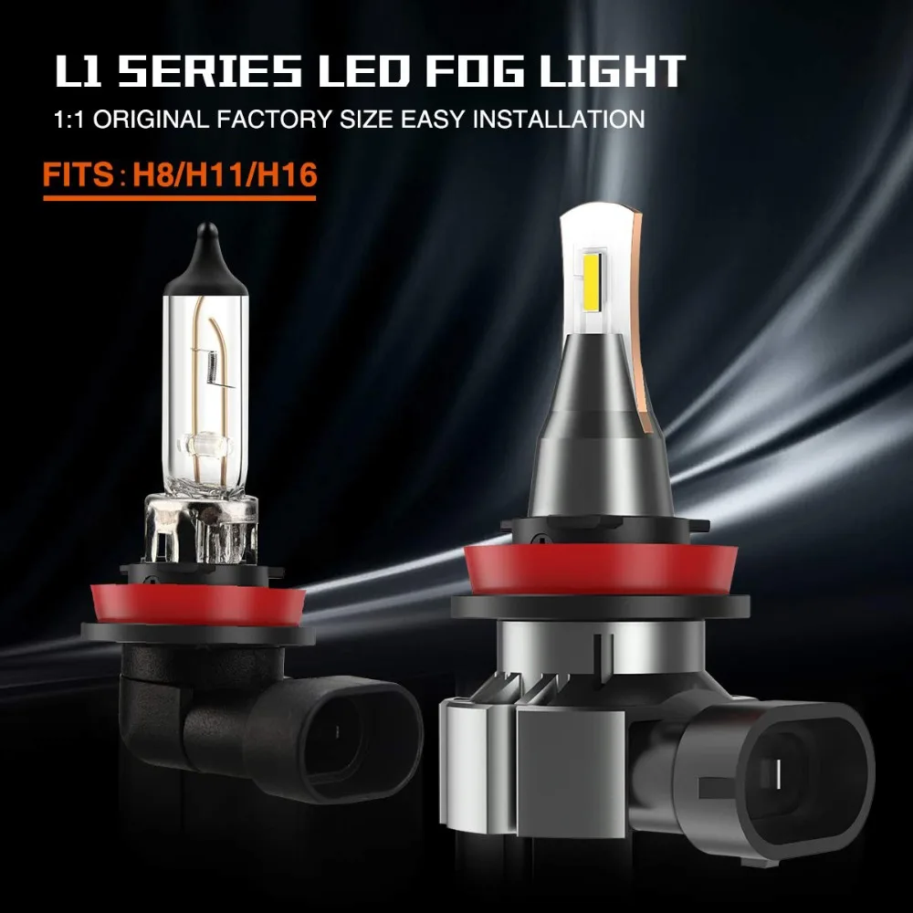 Zdatt H7 светодиодный фары H11 светодиодный H1 H3 H10 H16 9005 9006 9012 Противотуманные фары светодиодный светильник мини освещение Авто 12V 6000K