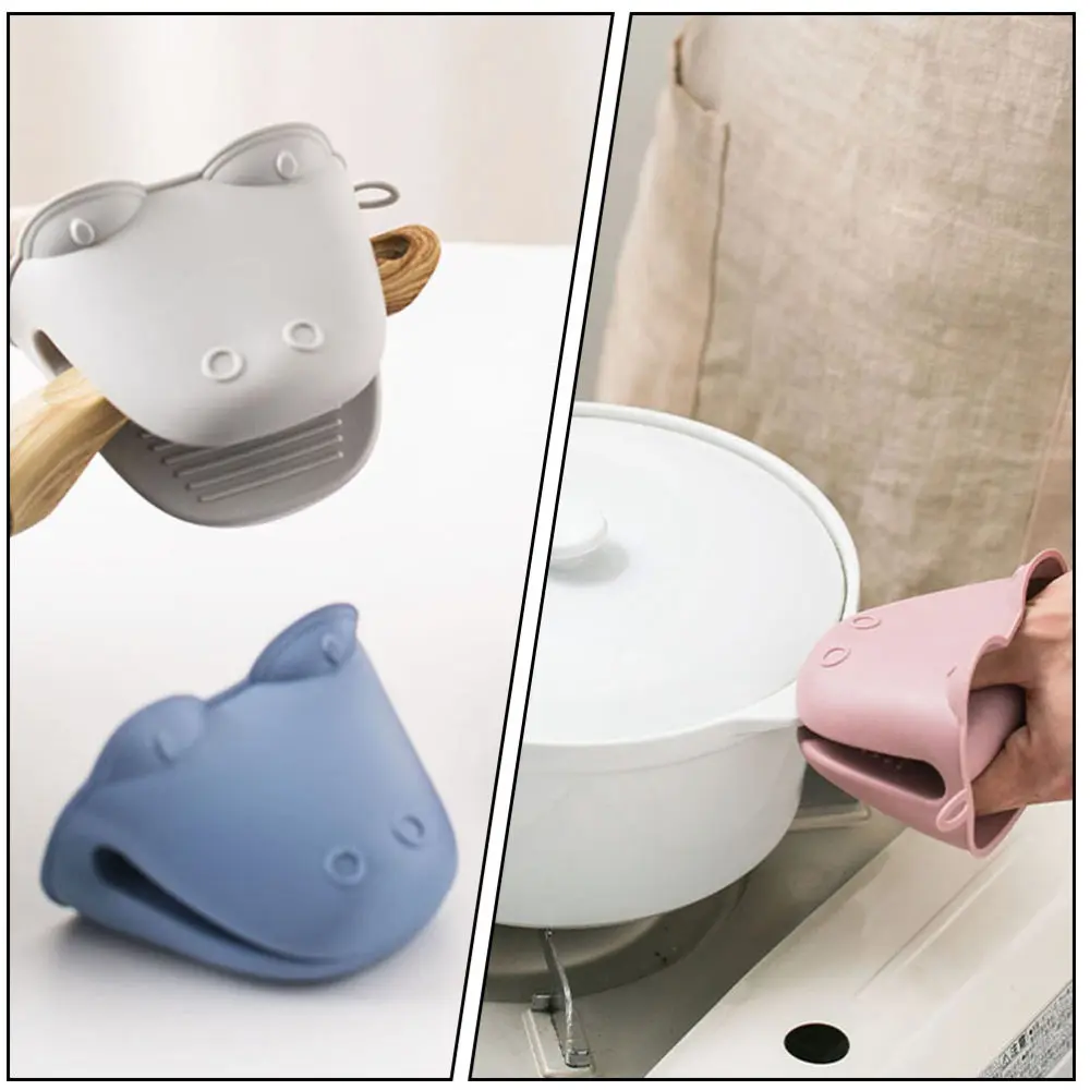 

3Pcs Baking Heat Resistant Oven Glove Hippo Shape Protection Cover