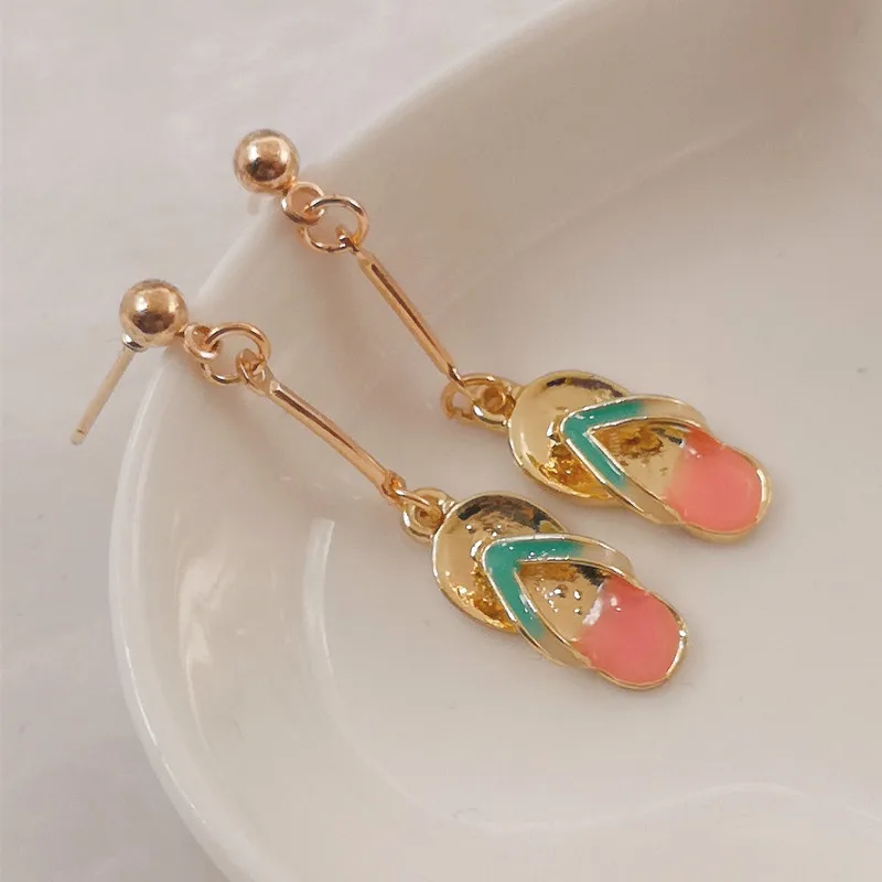 Женские шлепанцы с эмалью смешные и милые модные сандалии в Корейском стиле