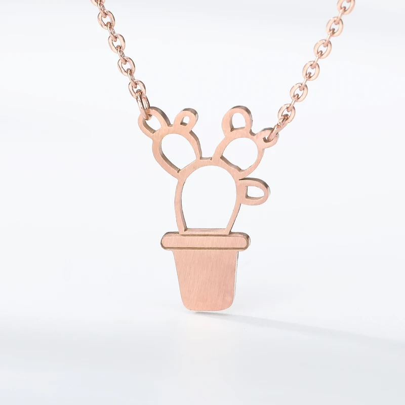 Минималистичное Ожерелье С КАКТУСОМ из нержавеющей стали бижутерия природных