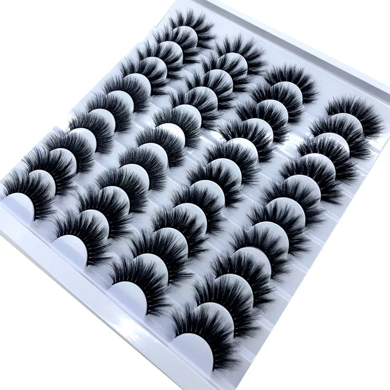 20 Pairs12D009 HBZGTLAD 8/20 пар 3D норковые накладные ресницы натуральные/толстые длинные ресницы для макияжа инструменты для наращивания - Цвет: 20 Pairs12D009