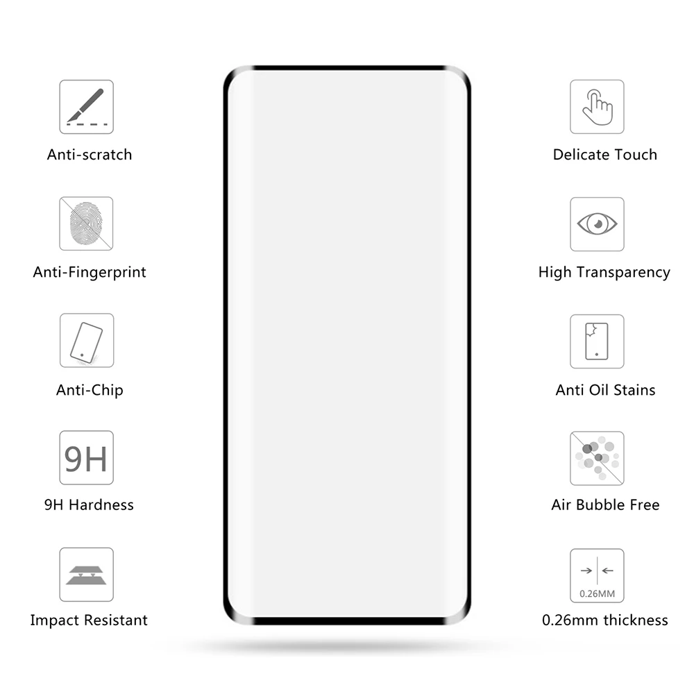 Защитное стекло Reno4 Pro 2 в 1 30D + мягкий чехол для Oppo Reno 4 5G закаленное 3 черное