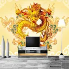 Фотообои 3D в китайском стиле, с драконом, Gloden, для гостиницы, ресторана, промышленного декора