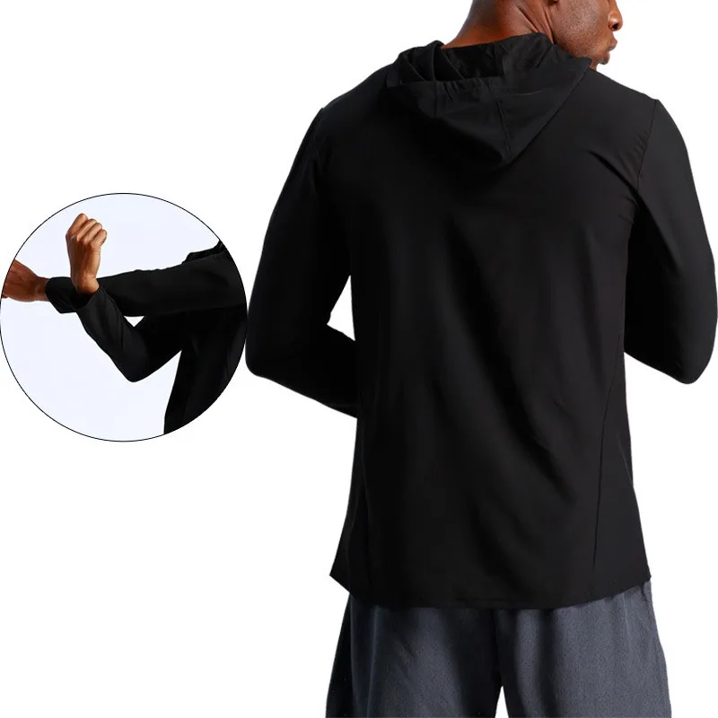 Мужские куртки с длинным рукавом и капюшоном тренировочные рубашки для бега