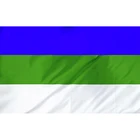 Флаг Республики Коми, государственный баннер России, 150x90 см, 100D полиэстер, яркий цвет, цифровая печать, двойная строчка, для помещений и улицы
