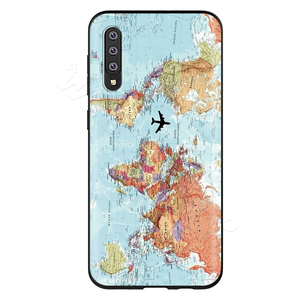Webbedepp розовый мир чехол "карта" для samsung Galaxy S7 S8 S9 S10 Edge Plus Note 10 8 9 A10 A20 A30 A40 A50 A60 A70 - Цвет: 5