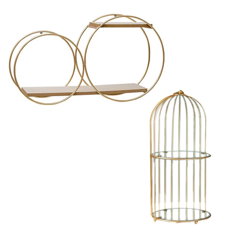 

Promotion! 1 Pcs 2 Layers Jewelry Box Cosmetic Organizer Shelf & 1 Pcs Wall Hanging Restaurant Milk Tea Wall Decoration Pendant