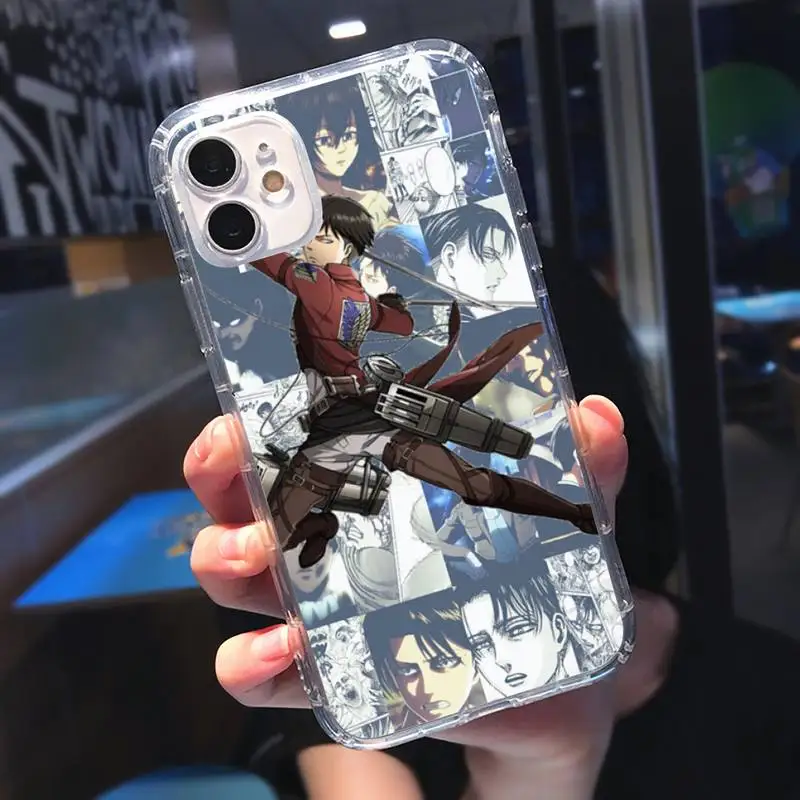 

Anime Attack On Titan Phone Case Transparent for iPhone 11 12 mini pro XS MAX 8 7 6 6S Plus X 5S SE 2020 XR
