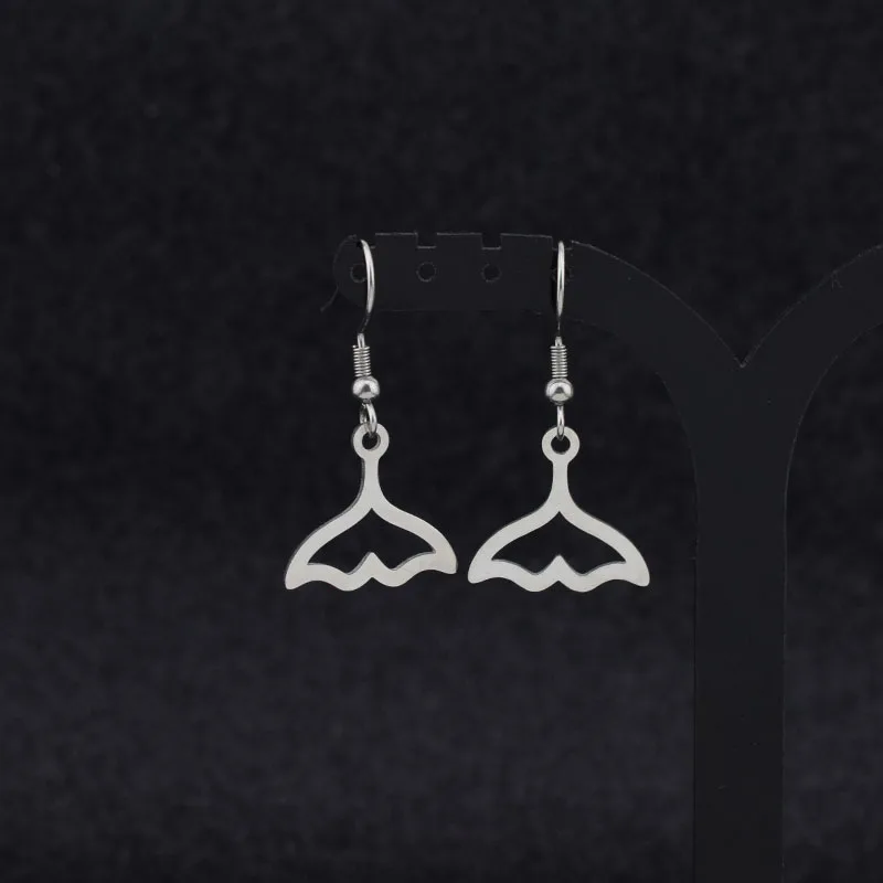 

2021 Stainless Steel Butterfly Stud Earrings Retro Mermaid Tail Earrings Fashion Moon Ear Jewelry Harajuku Ear Clip