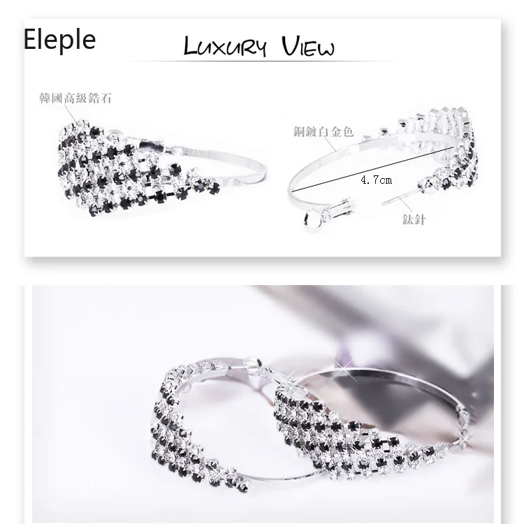 Элегантные модные серьги Icedout для ночных клубов женские черные белые циркониевые