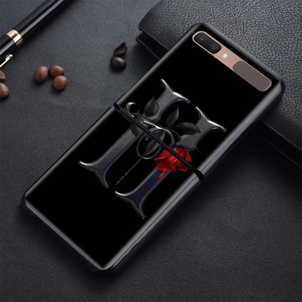 

Flower Clear Initial Letter For Samsung Galaxy Z flip Case Slim Protective Shell Shockproof Cover Skin Smartphone Accessories