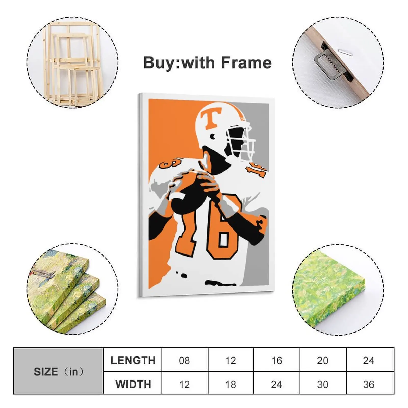 

Decor 16 Peyton Manning Print Painting Canvas Hang A Picture for Living Room Wall Room Posters With Frame Modern Home