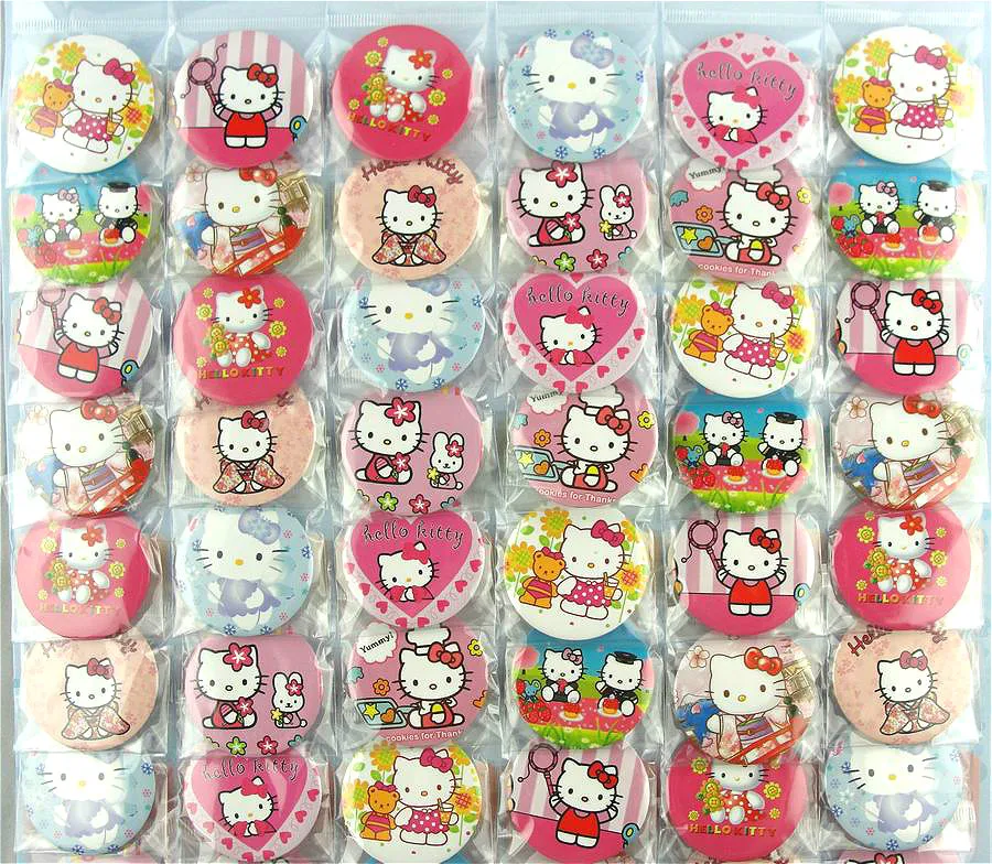 Бесплатная доставка милый значок Hello Kitty 45 мм (48 шт./компл.) |
