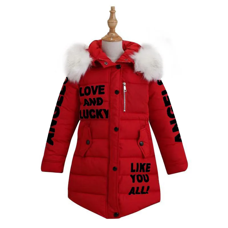 

New 2021 Girls Winter Coat Light Down Jacket Kids Hooded Outerwear Coat Lightweight Children Clothes 4-12 Year