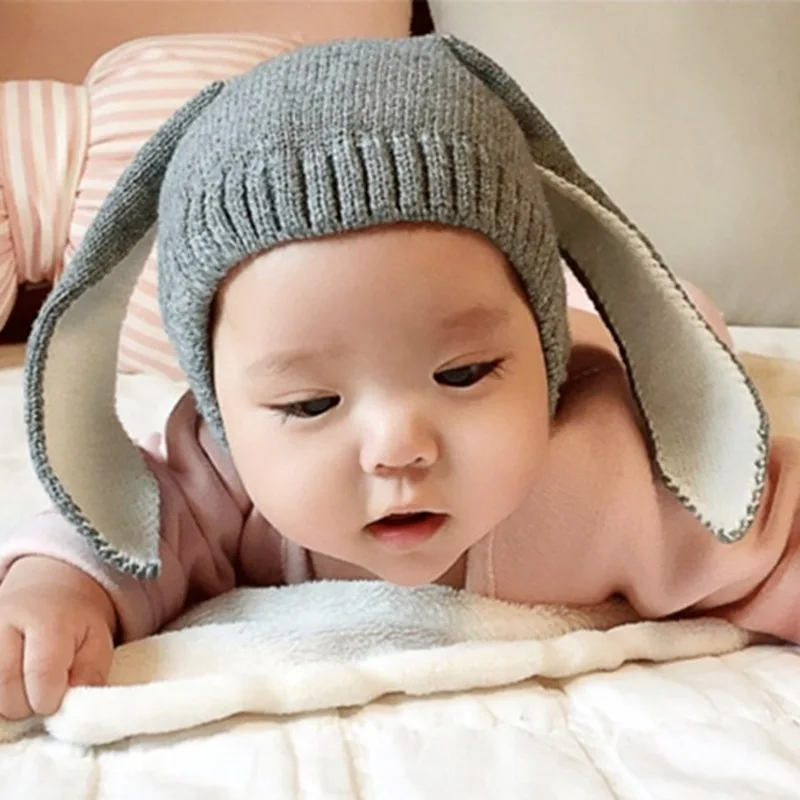 Шапка-бини с кроличьими ушками для младенцев Осень-зима | Детская одежда и обувь