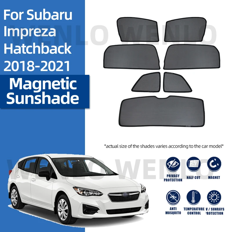 

For Subaru IMPREZA Hatchback 2018-2021 Windshield Curtain Protect Sunshade Mesh Magnetic Sun Visor Window Sunscreen Car Shade