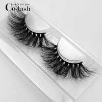 colash curly mink lashes fluffy 25mm long mink eyelashes dramatic volume messy 3d mink false lashes reusable lashes