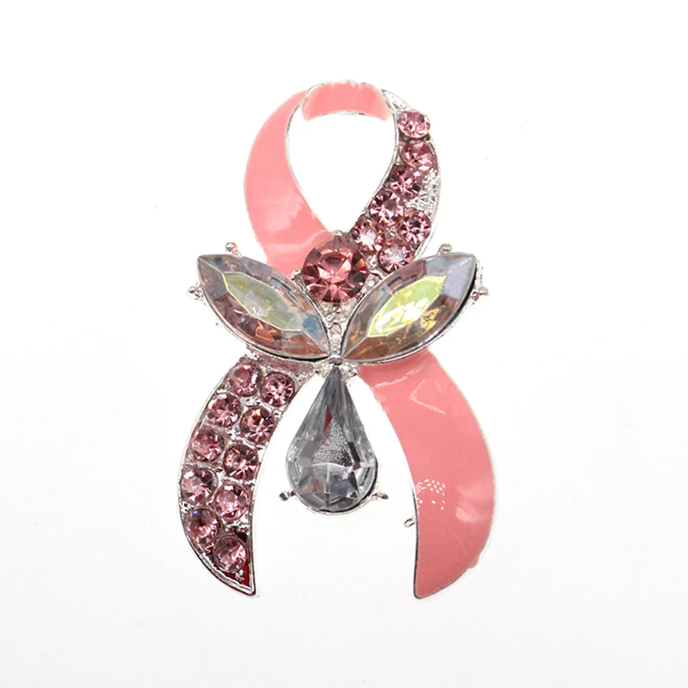Бесплатная доставка 10 шт./лот эмалированная брошь в виде ленты с розовыми